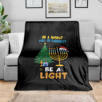 Be A Light Christmas Hanukkah Throw Blanket Interfaith Family Gift - Wonder Print Shop