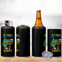 Be A Light Christmas Hanukkah 4 in 1 Can Cooler Tumbler Interfaith Family Gift - Wonder Print Shop