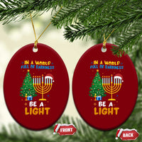 Be A Light Xmas Hanukkah Ceramic Ornament Interfaith Family Gift - Wonder Print Shop