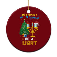 Be A Light Xmas Hanukkah Ceramic Ornament Interfaith Family Gift - Wonder Print Shop