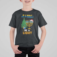 Be A Light Christmas Hanukkah T Shirt For Kid Interfaith Family Gift - Wonder Print Shop