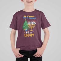 Be A Light Christmas Hanukkah T Shirt For Kid Interfaith Family Gift - Wonder Print Shop