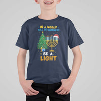 Be A Light Christmas Hanukkah T Shirt For Kid Interfaith Family Gift - Wonder Print Shop