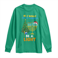 Be A Light Christmas Hanukkah Long Sleeve Shirt Interfaith Family Gift - Wonder Print Shop