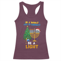 Be A Light Christmas Hanukkah Racerback Tank Top Interfaith Family Gift - Wonder Print Shop