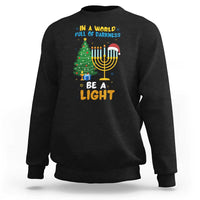 Be A Light Christmas Hanukkah Sweatshirt Interfaith Family Gift - Wonder Print Shop