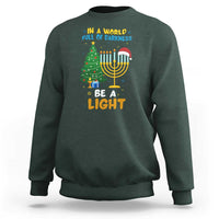 Be A Light Christmas Hanukkah Sweatshirt Interfaith Family Gift - Wonder Print Shop