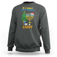 Be A Light Christmas Hanukkah Sweatshirt Interfaith Family Gift - Wonder Print Shop