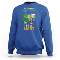 Be A Light Christmas Hanukkah Sweatshirt Interfaith Family Gift - Wonder Print Shop