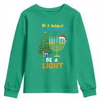 Be A Light Christmas Hanukkah Youth Sweatshirt Interfaith Family Gift - Wonder Print Shop