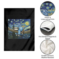 Funny Hanukkah Sloth Garden Flag Van Gogh Starry Night Jewish Gift - Wonder Print Shop