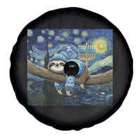 Funny Hanukkah Sloth Spare Tire Cover Van Gogh Starry Night Jewish Gift - Wonder Print Shop