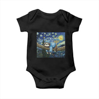 Funny Hanukkah Sloth Baby Onesie Van Gogh Starry Night Jewish Gift - Wonder Print Shop