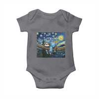 Funny Hanukkah Sloth Baby Onesie Van Gogh Starry Night Jewish Gift - Wonder Print Shop