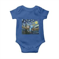 Funny Hanukkah Sloth Baby Onesie Van Gogh Starry Night Jewish Gift - Wonder Print Shop