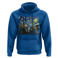 Funny Hanukkah Sloth Hoodie Van Gogh Starry Night Jewish Gift - Wonder Print Shop