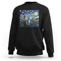 Funny Hanukkah Sloth Sweatshirt Van Gogh Starry Night Jewish Gift - Wonder Print Shop