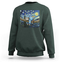 Funny Hanukkah Sloth Sweatshirt Van Gogh Starry Night Jewish Gift - Wonder Print Shop