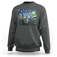 Funny Hanukkah Sloth Sweatshirt Van Gogh Starry Night Jewish Gift - Wonder Print Shop