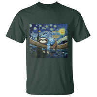Funny Hanukkah Sloth T Shirt Van Gogh Starry Night Jewish Gift - Wonder Print Shop