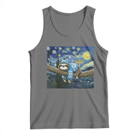 Funny Hanukkah Sloth Tank Top Van Gogh Starry Night Jewish Gift - Wonder Print Shop