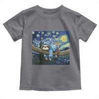Funny Hanukkah Sloth Toddler T Shirt Van Gogh Starry Night Jewish Gift - Wonder Print Shop