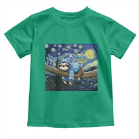 Funny Hanukkah Sloth Toddler T Shirt Van Gogh Starry Night Jewish Gift - Wonder Print Shop