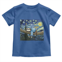 Funny Hanukkah Sloth Toddler T Shirt Van Gogh Starry Night Jewish Gift - Wonder Print Shop