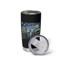 Funny Hanukkah Sloth Tumbler Cup Van Gogh Starry Night Jewish Gift - Wonder Print Shop