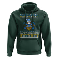 Happy Hanukkah Ugly Sweater Hoodie Funny Sloth Carrying Menorah Jewish Gift - Wonder Print Shop