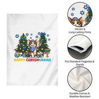 Happy Chrismukkah Garden Flag Funny Christmas Hanukkah Cat Lover Gift - Wonder Print Shop