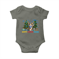 Happy Chrismukkah Baby Onesie Funny Christmas Hanukkah Cat Lover Gift - Wonder Print Shop