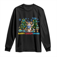 Happy Chrismukkah Long Sleeve Shirt Funny Christmas Hanukkah Cat Lover Gift - Wonder Print Shop