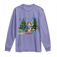 Happy Chrismukkah Long Sleeve Shirt Funny Christmas Hanukkah Cat Lover Gift - Wonder Print Shop