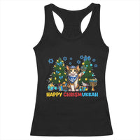 Happy Chrismukkah Racerback Tank Top Funny Christmas Hanukkah Cat Lover Gift - Wonder Print Shop