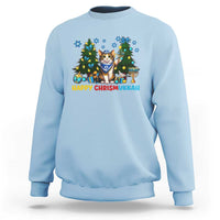 Happy Chrismukkah Sweatshirt Funny Christmas Hanukkah Cat Lover Gift - Wonder Print Shop