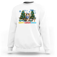 Happy Chrismukkah Sweatshirt Funny Christmas Hanukkah Cat Lover Gift - Wonder Print Shop