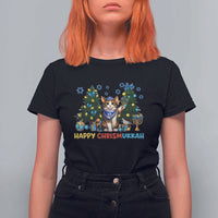 Happy Chrismukkah T Shirt For Women Funny Christmas Hanukkah Cat Lover Gift - Wonder Print Shop