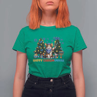Happy Chrismukkah T Shirt For Women Funny Christmas Hanukkah Cat Lover Gift - Wonder Print Shop