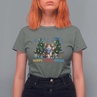 Happy Chrismukkah T Shirt For Women Funny Christmas Hanukkah Cat Lover Gift - Wonder Print Shop