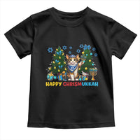 Happy Chrismukkah Toddler T Shirt Funny Christmas Hanukkah Cat Lover Gift - Wonder Print Shop