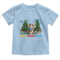 Happy Chrismukkah Toddler T Shirt Funny Christmas Hanukkah Cat Lover Gift - Wonder Print Shop