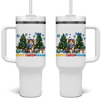 Happy Chrismukkah Tumbler With Handle Funny Christmas Hanukkah Cat Lover Gift - Wonder Print Shop