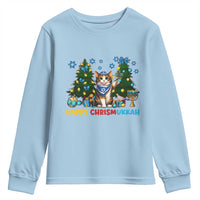 Happy Chrismukkah Youth Sweatshirt Funny Christmas Hanukkah Cat Lover Gift - Wonder Print Shop