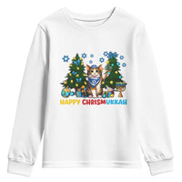 Happy Chrismukkah Youth Sweatshirt Funny Christmas Hanukkah Cat Lover Gift - Wonder Print Shop