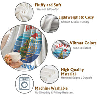 Happy Chrismukkah Throw Blanket Menorah Candle Christmas Tree Holiday Jewish Gift - Wonder Print Shop