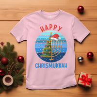 Happy Chrismukkah T Shirt Menorah Candle Christmas Tree Holiday Jewish Gift - Wonder Print Shop