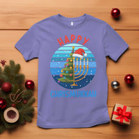 Happy Chrismukkah T Shirt Menorah Candle Christmas Tree Holiday Jewish Gift - Wonder Print Shop