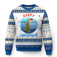 Happy Chrismukkah Hanukkah Ugly Sweater Menorah Candle Christmas Tree Holiday Jewish Gift - Wonder Print Shop