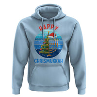 Happy Chrismukkah Hoodie Menorah Candle Christmas Tree Holiday Jewish Gift - Wonder Print Shop